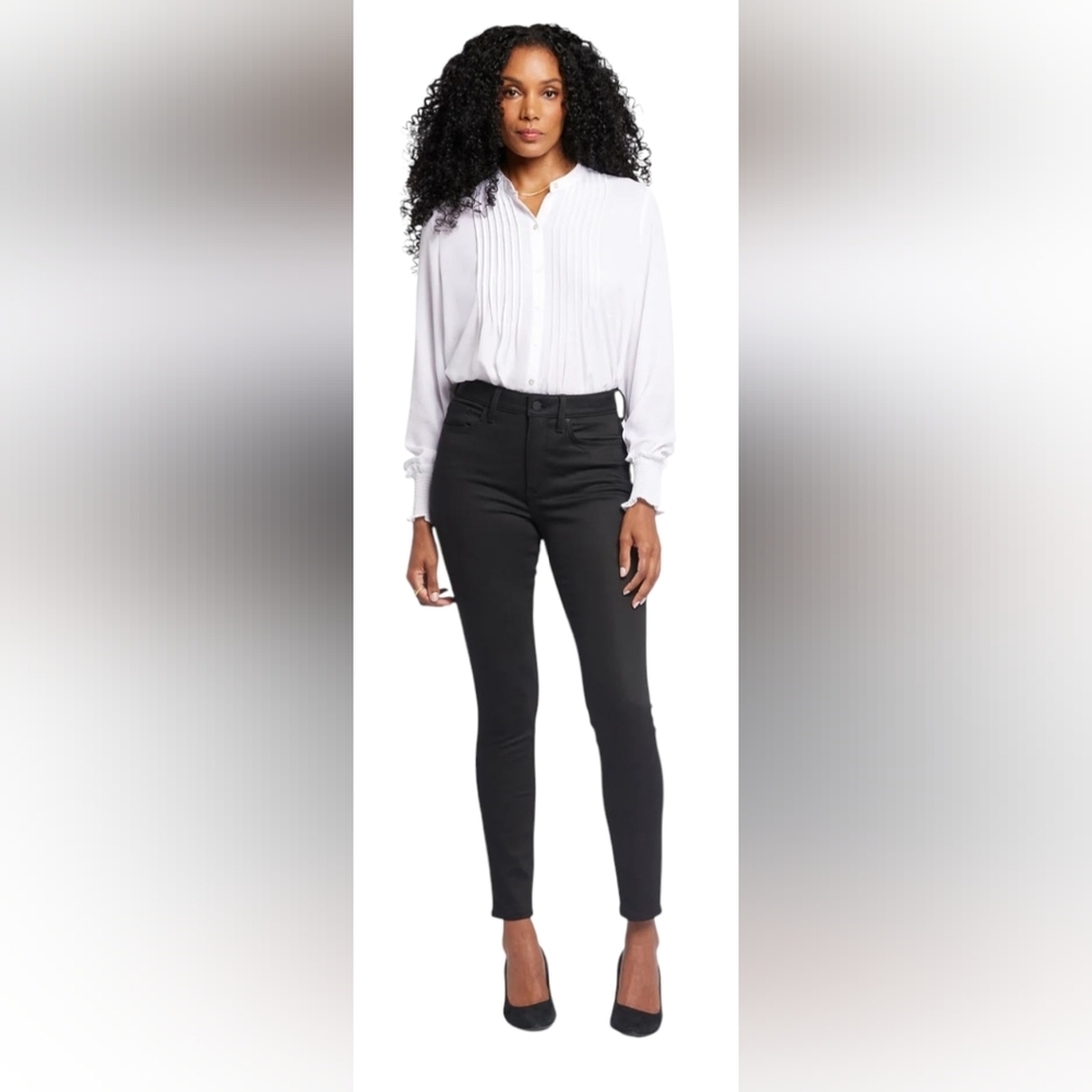 NYDJ AMI SKINNY JEANS IN BLACKLAST DENIM - SIZE 10